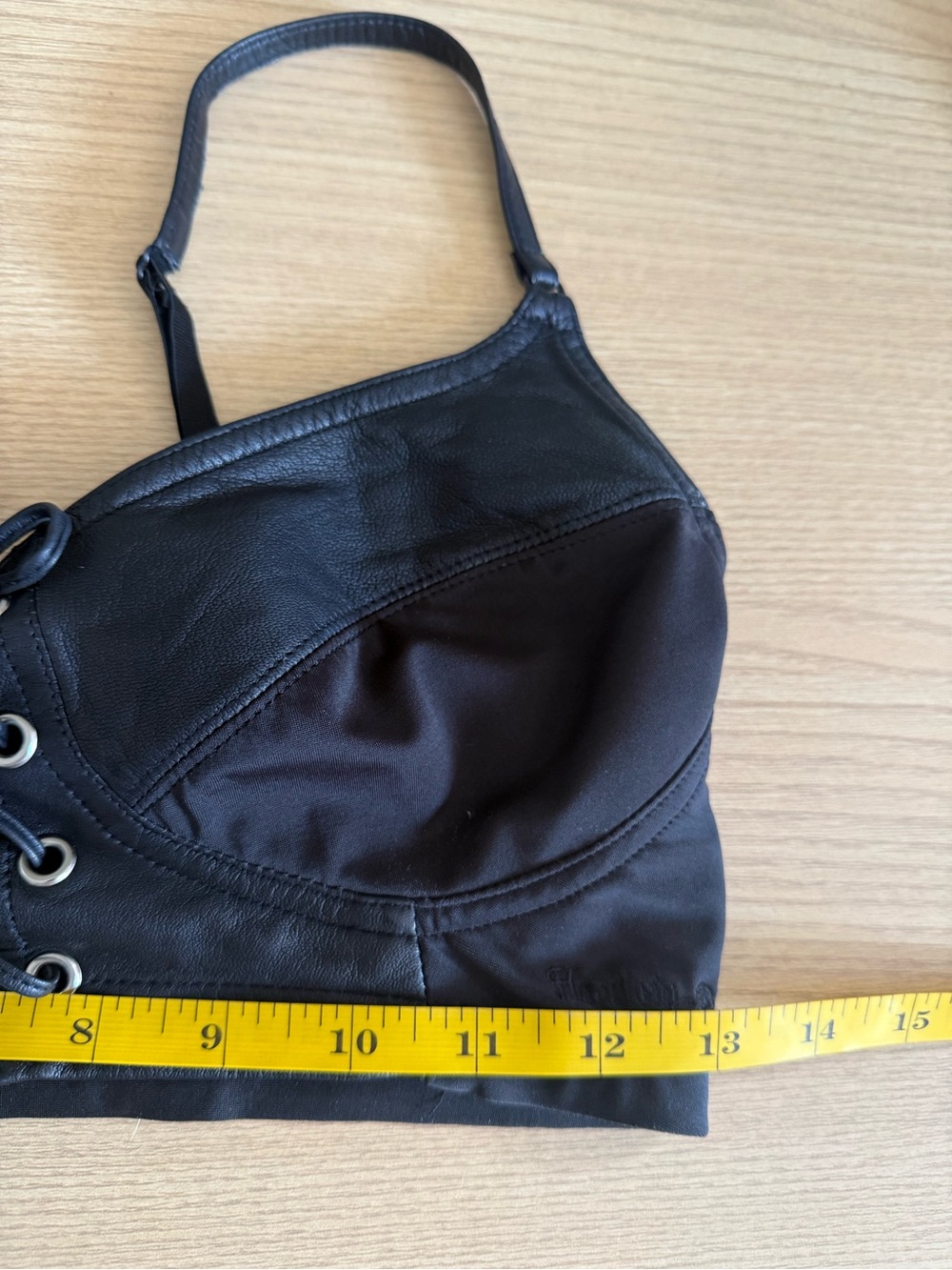 Harley-Davidson Vintage Y2K Leather Lace Up Corset Bra Top Black Medium - Picture 10 of 12